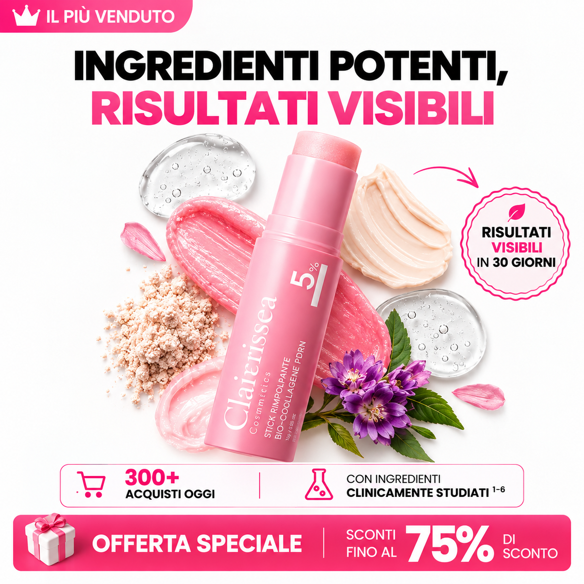 Stick Rimpolpante al Bio-collagene e PDRN